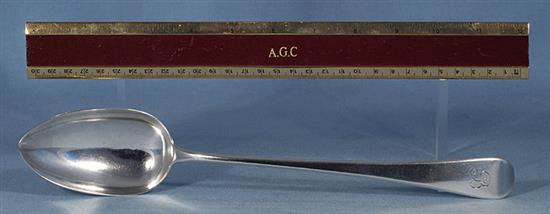 A George III silver Old English pattern basting spoon, Length 12 ¼”/307mm Weight: 4oz/111grms